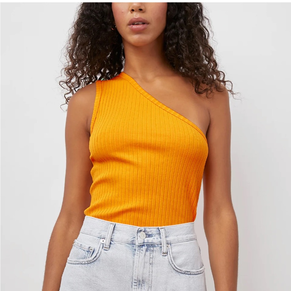 NWOT Rails Esti One-Shoulder Ribbed Tank (Marigold)